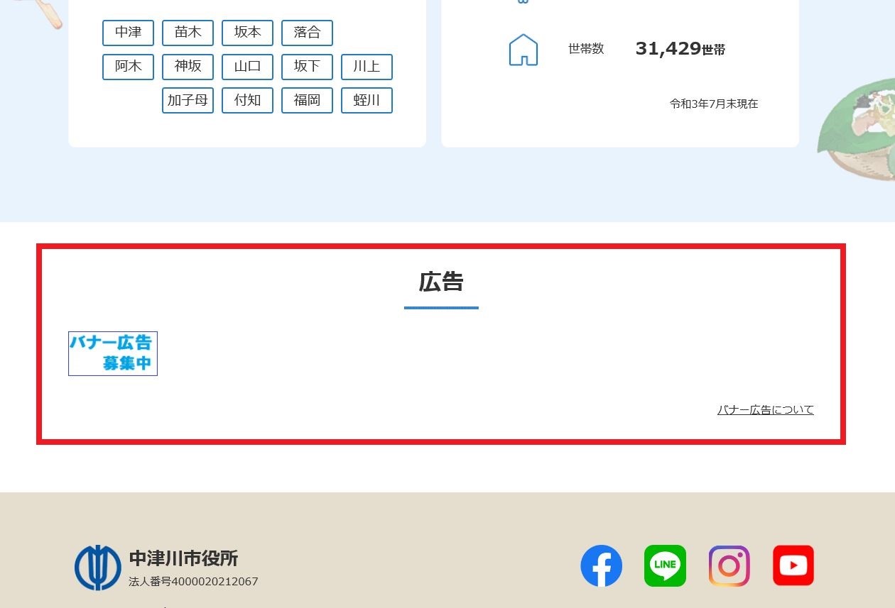 広告バナー位置の説明画像