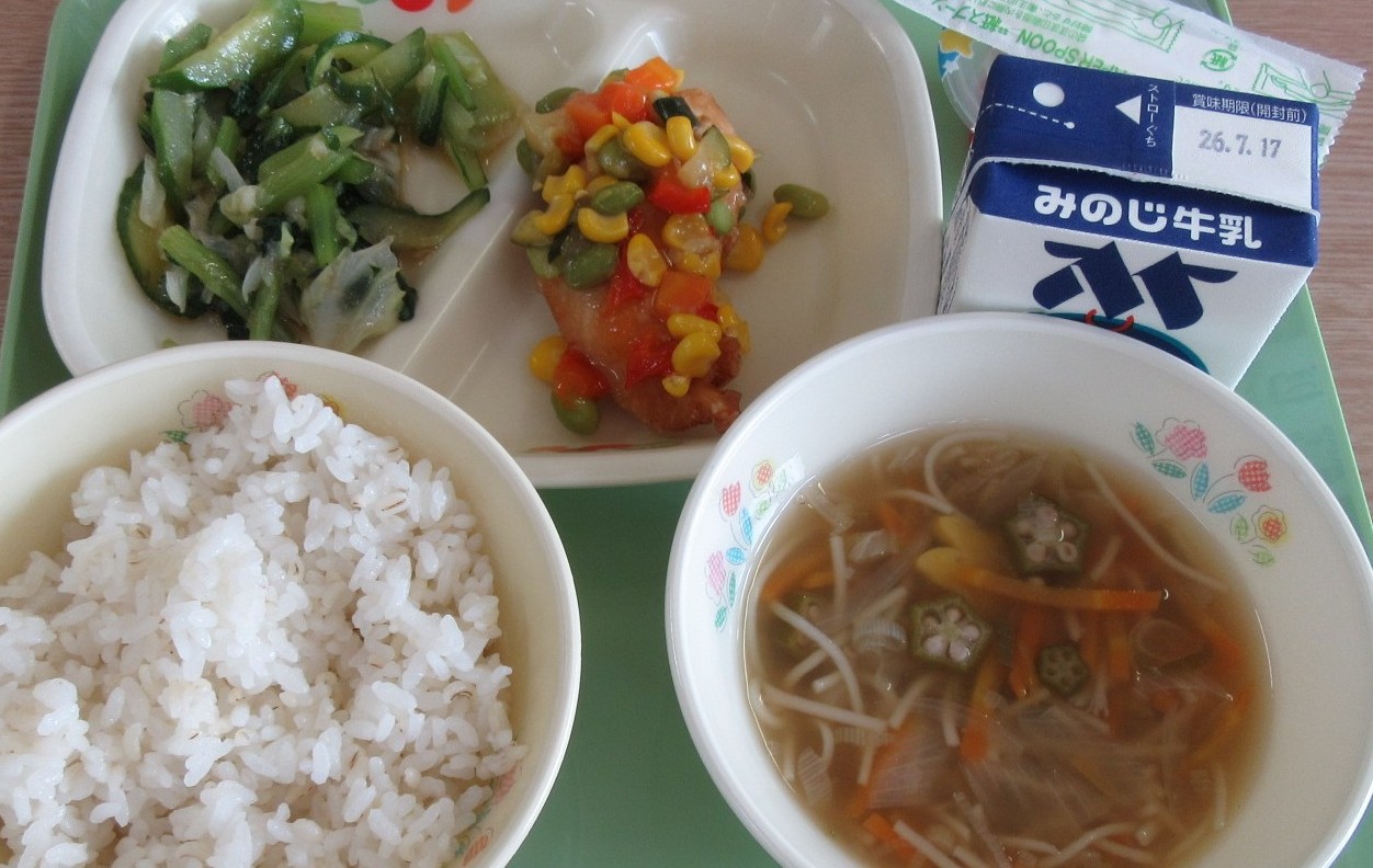 当日の給食のメニュー