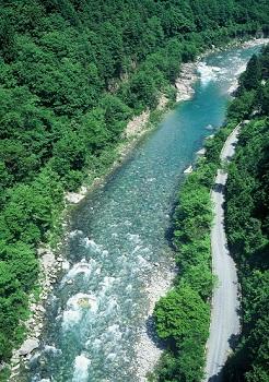 清流の付知川の画像