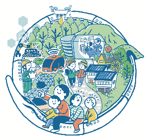 将来都市像ワンダフルウッズのイメーイイラスト