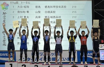 入賞した選手たちが表彰状を掲げた様子