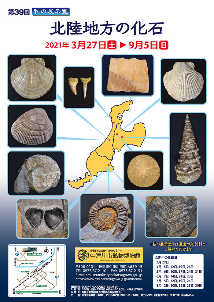 第39回私の展示室「北陸地方の化石」ポスター