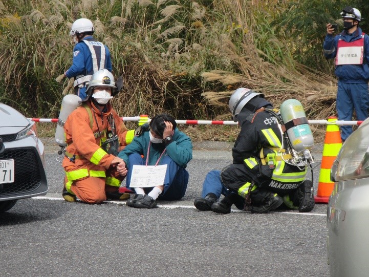 要救助者観察の訓練のようす