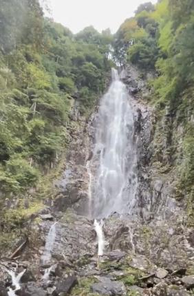 滝が流れている様子