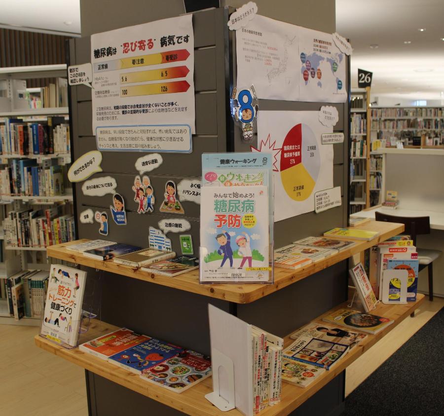 11月企画展示柱3糖尿病についての展示