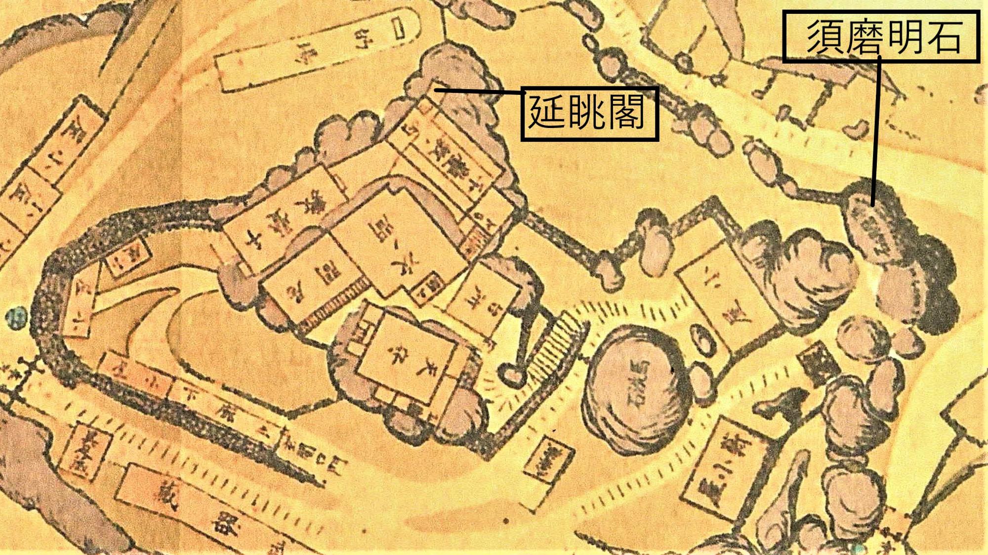 苗木城絵図(部分)「岐阜県史跡名勝天然記念物調査報告書 第4回」明治10年