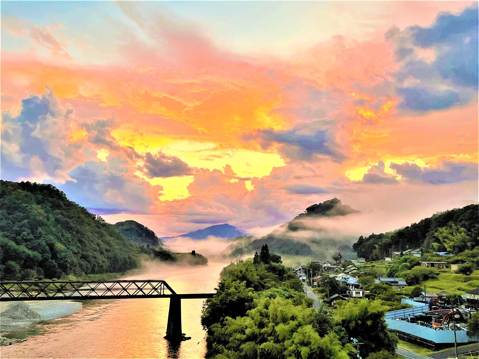 苗木城 夕日