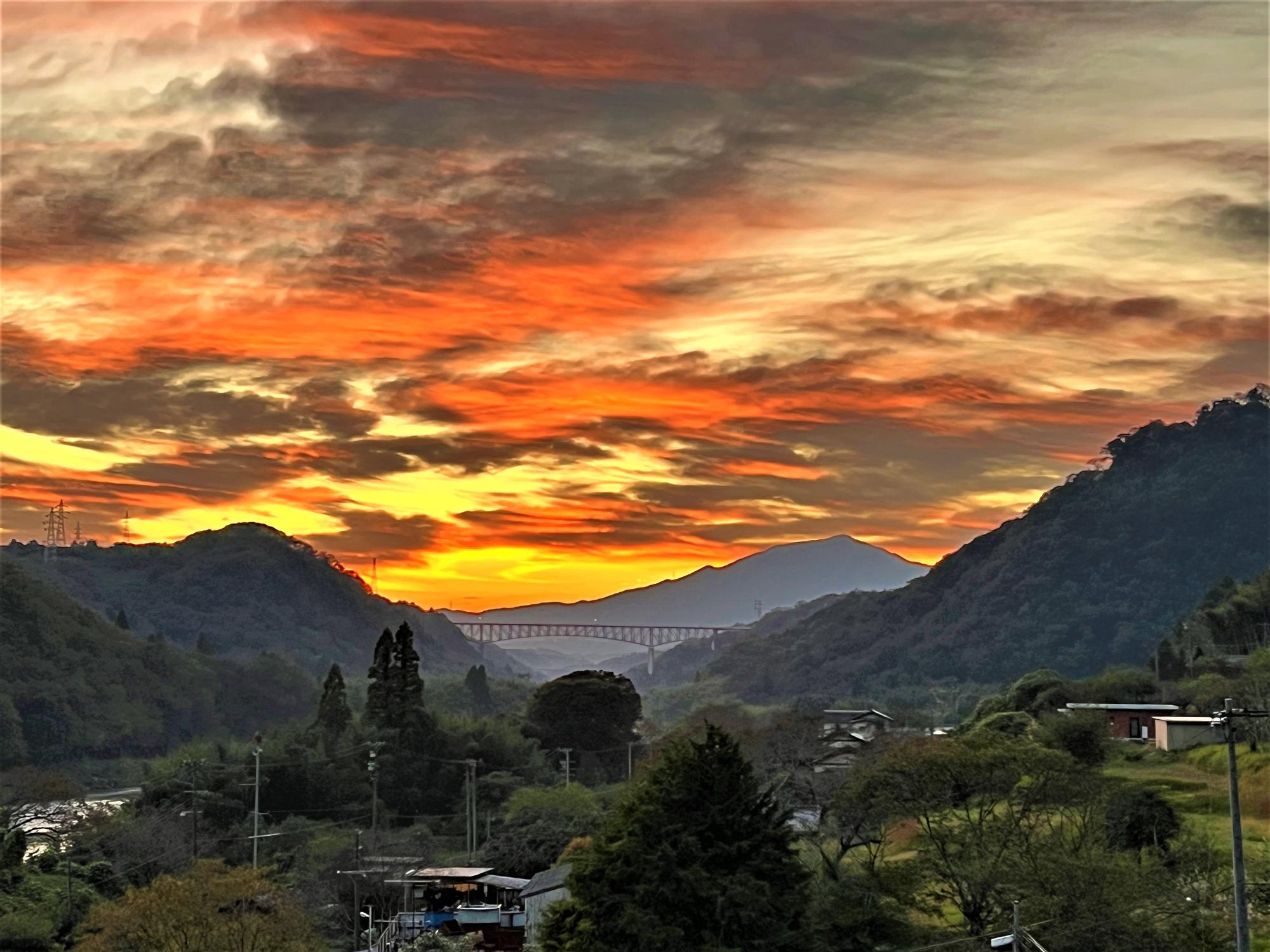 苗木城 夕焼け3