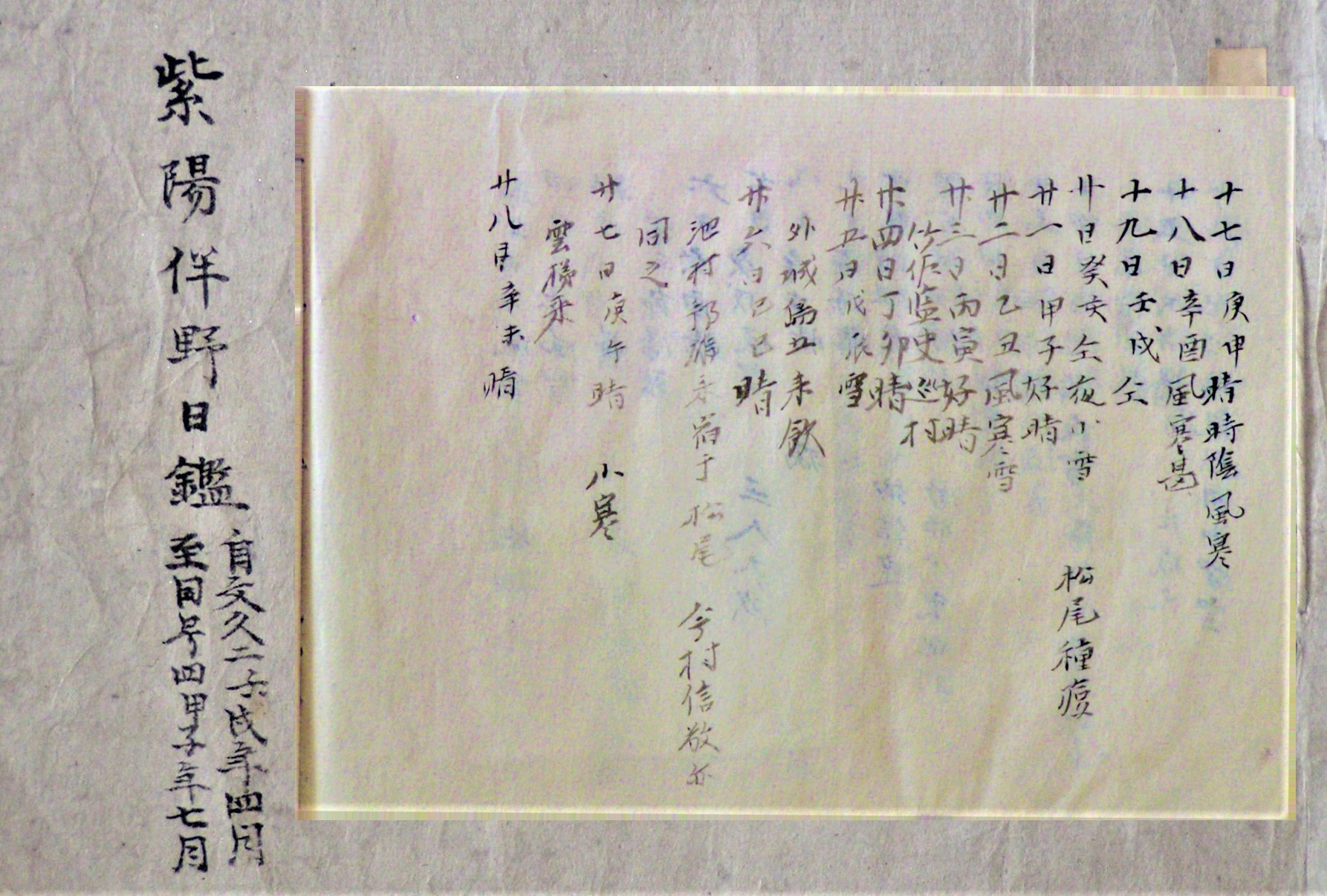 紫陽伴野日鑑 種痘の記録