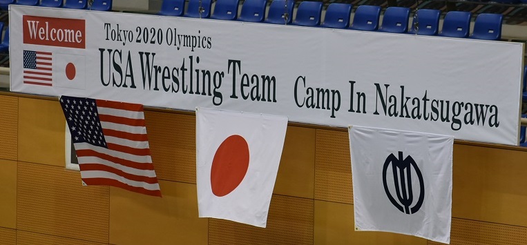 USA Wrestling Team Camp In Nakatsugawaの横断幕