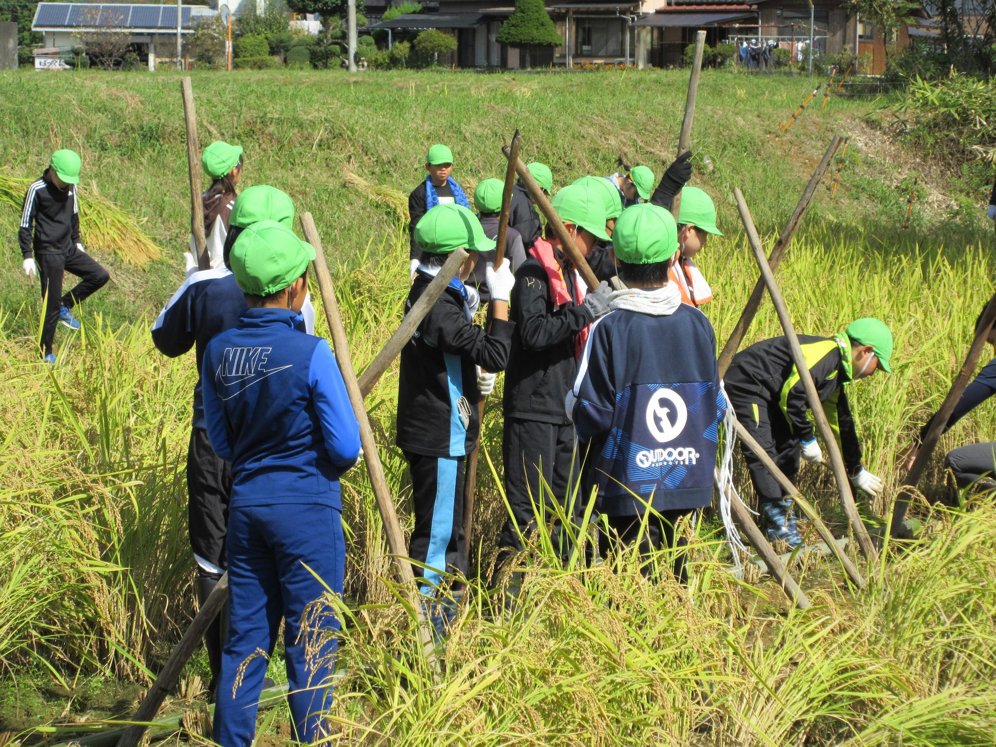 はざ作りをする子