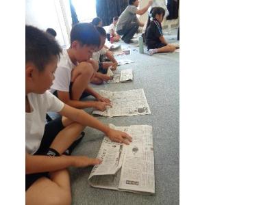 新聞スリッパづくり