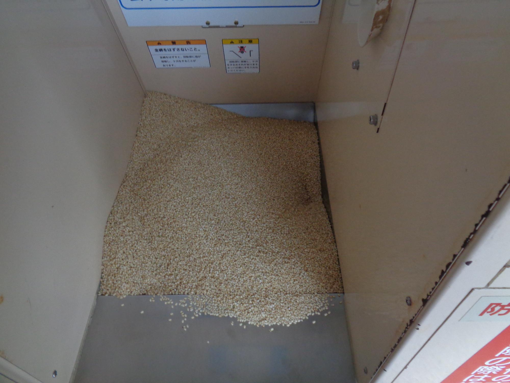 お米がすわれていきます