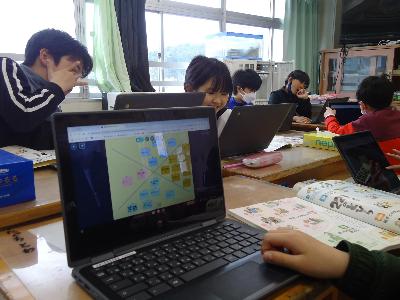 タブレットを使って交流する