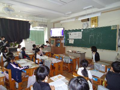 モニターにうつして発表