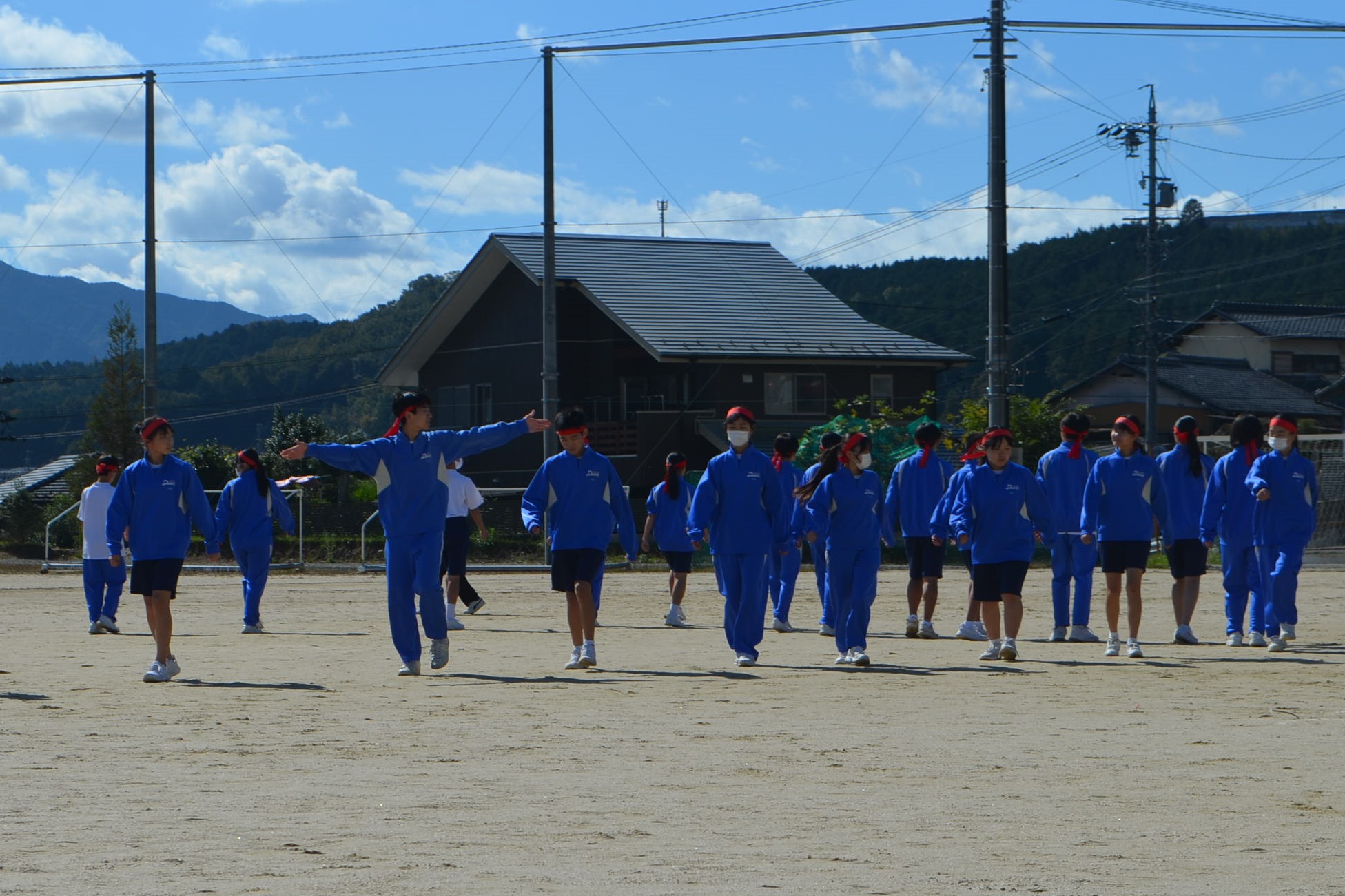 赤団の集団行動練習