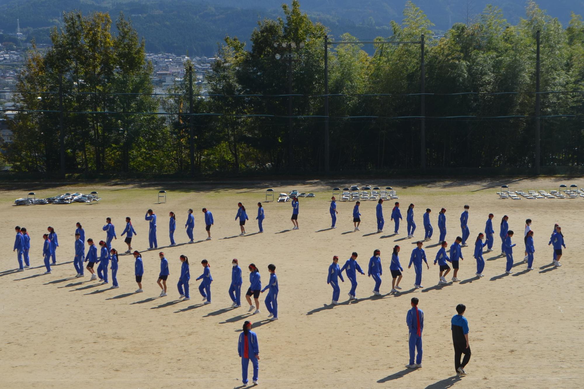 赤団の集団行動練習