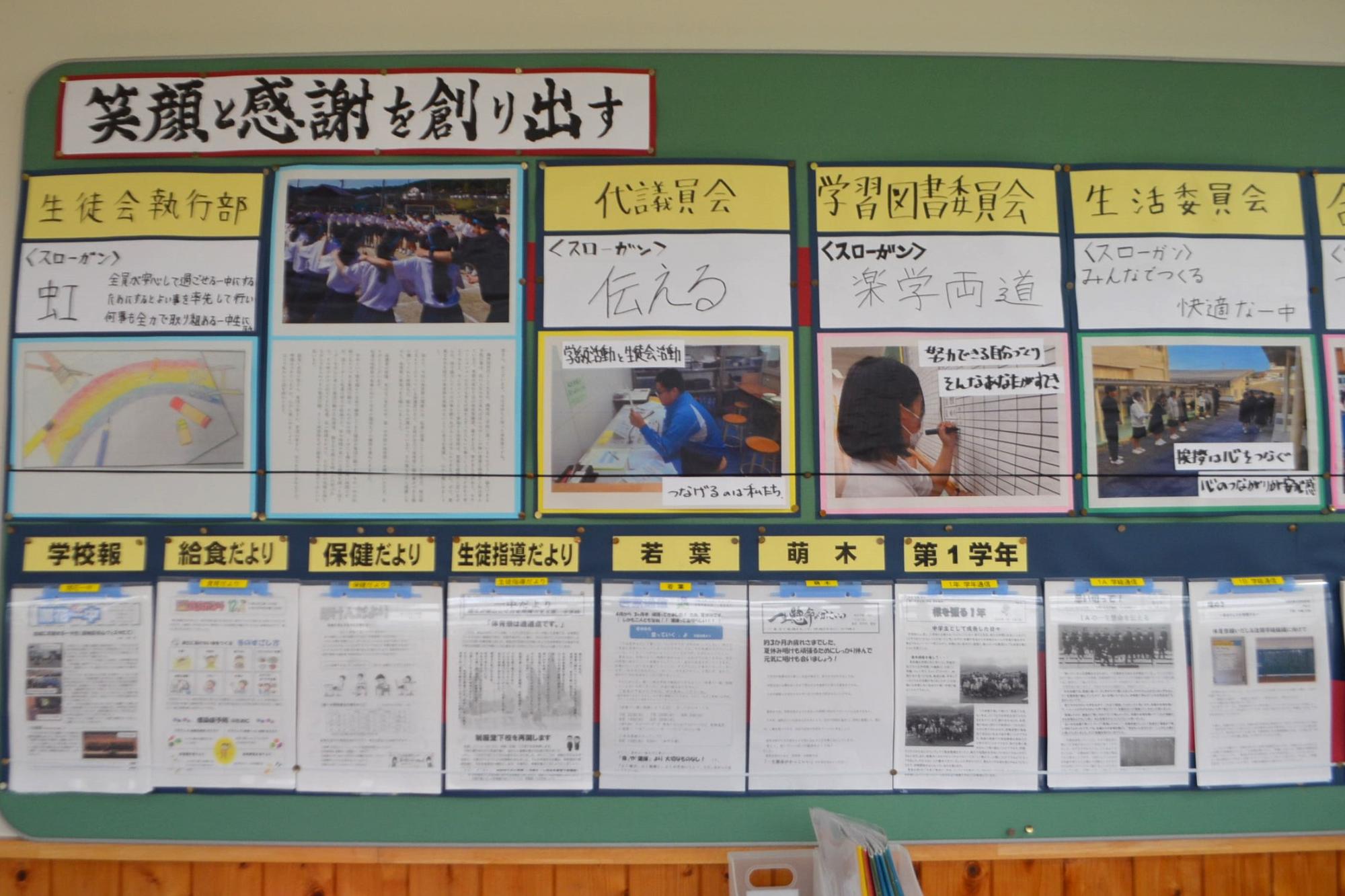 職員室前の掲示