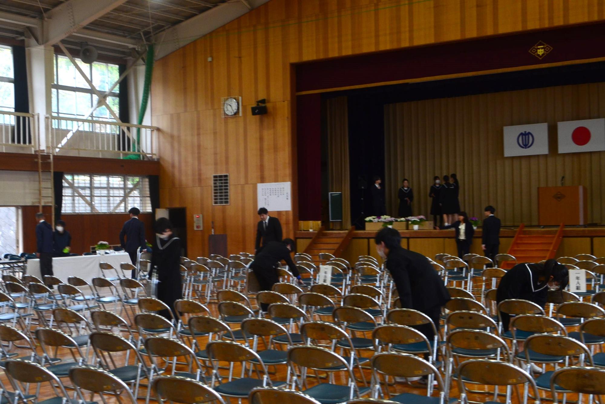 入学式の準備の様子