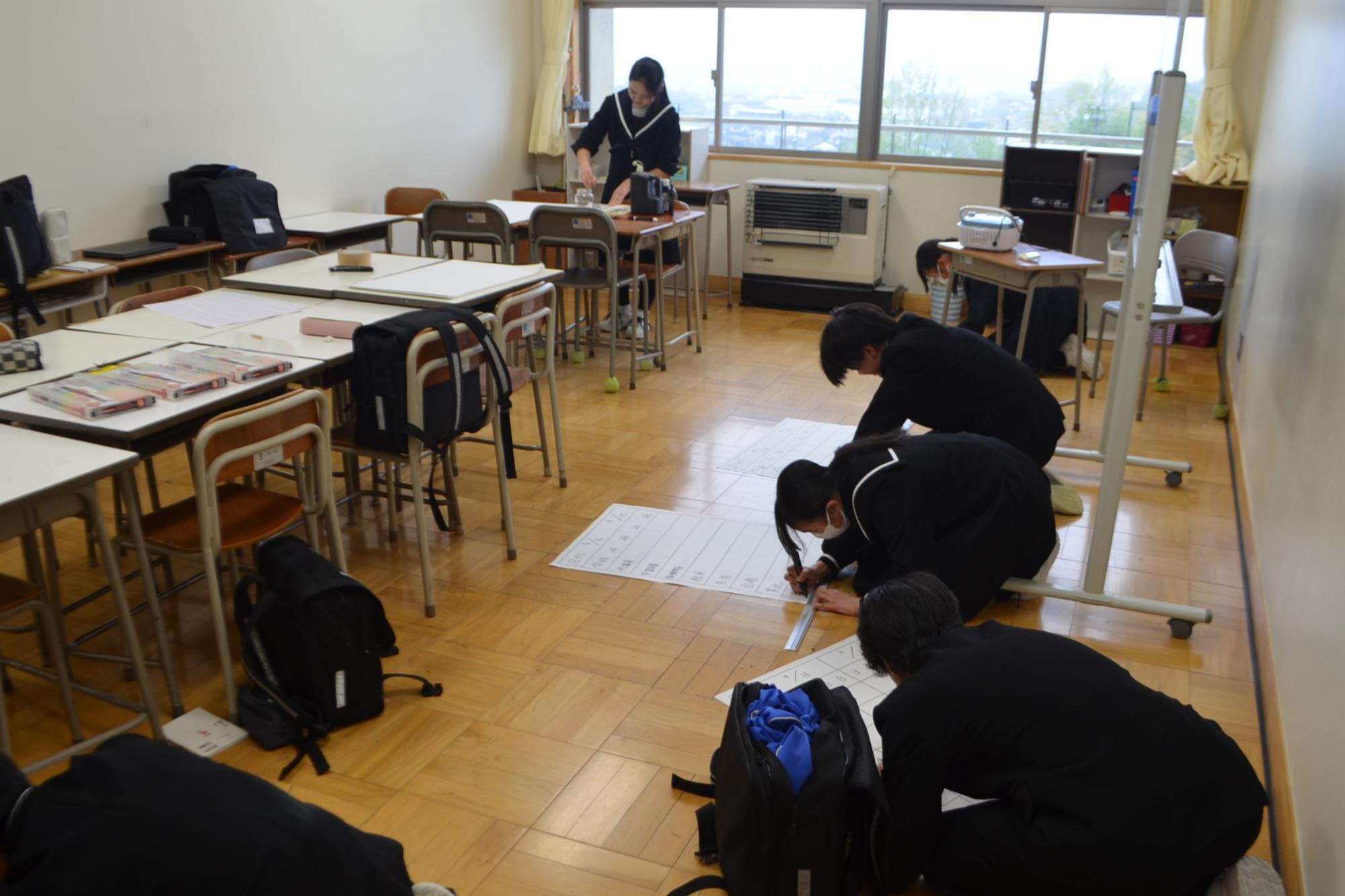 生徒会役員の作業の様子