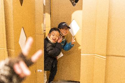 巨大ダンボール迷路の昨年の写真