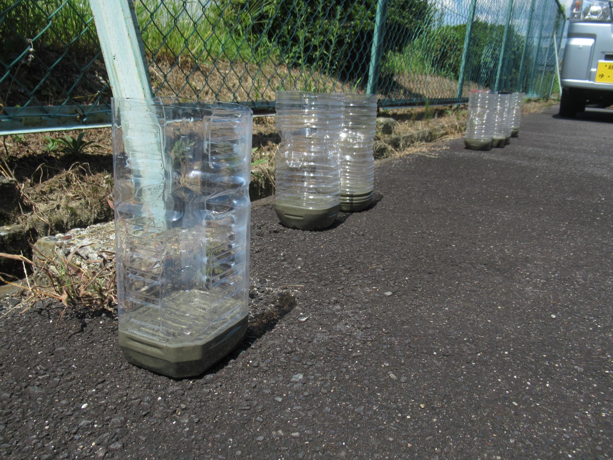 雨量計を実際に使っている様子