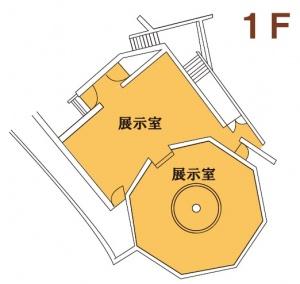 熊谷榧つけちギャラリーの1階の見取り図