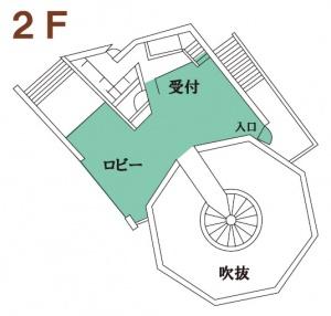 熊谷榧つけちギャラリーの2階の見取り図