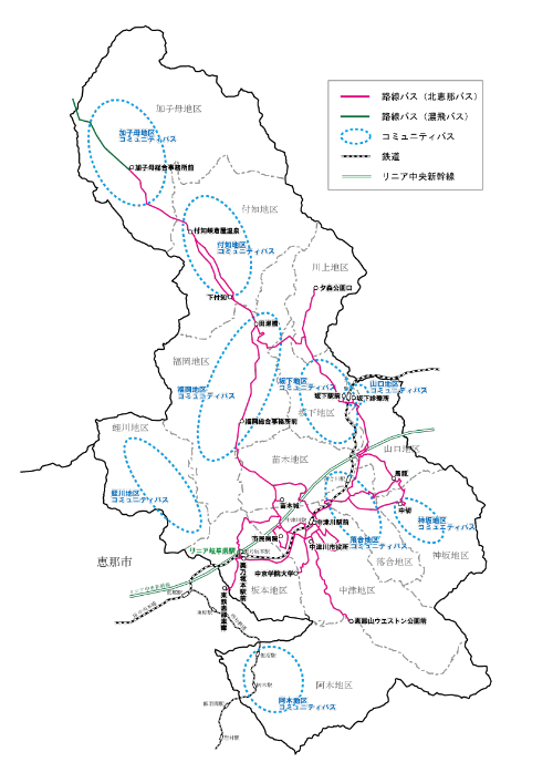 コミュニティバス運行区域図