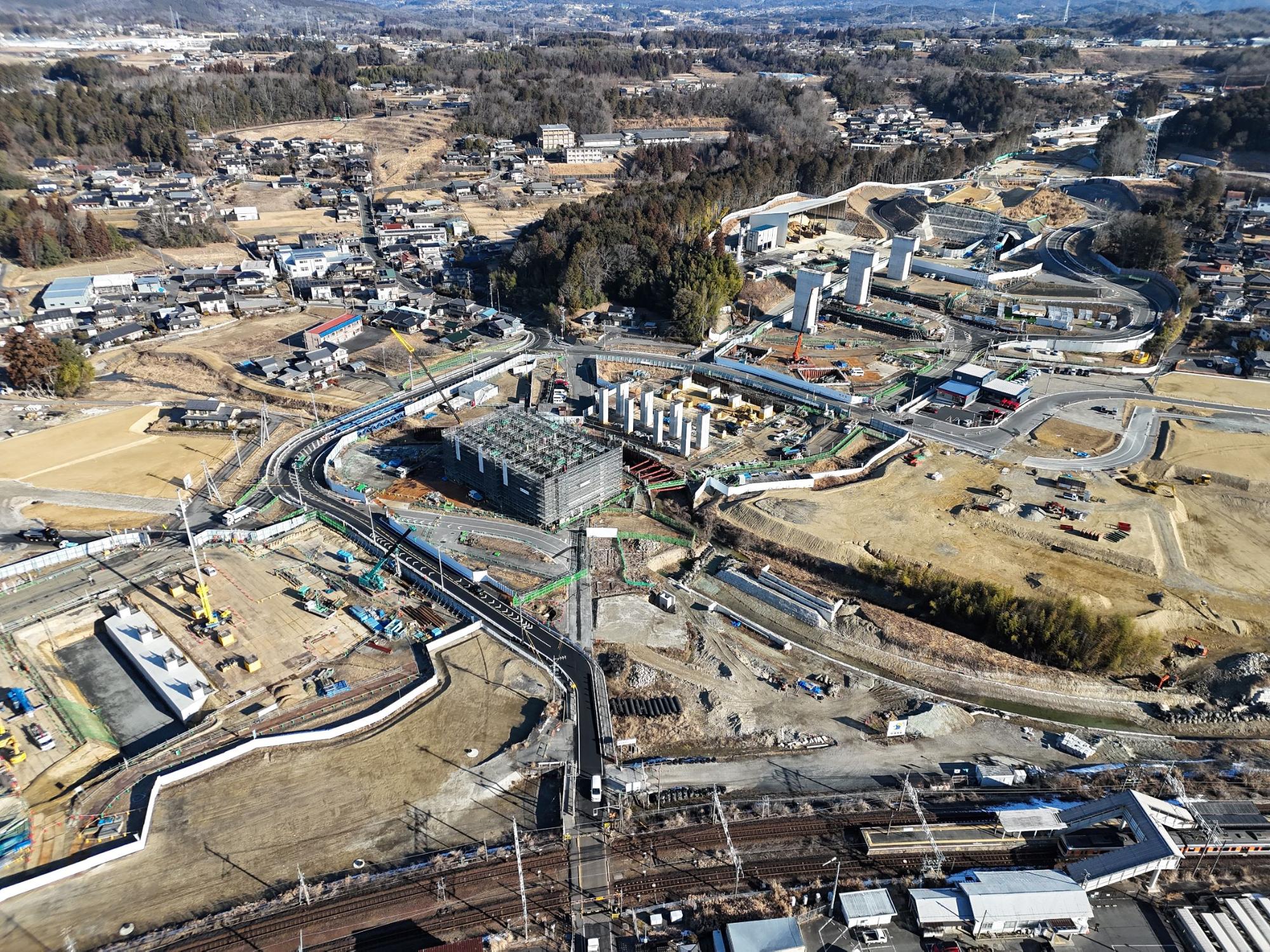 令和8年2月時点のリニア岐阜県駅（仮称）の工事状況