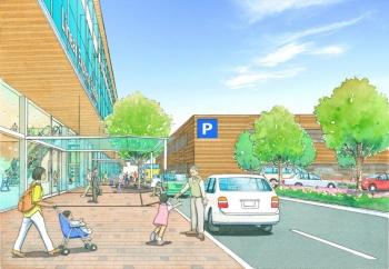 西口送迎用交通広場、パーク＆ライド駐車場イメージ