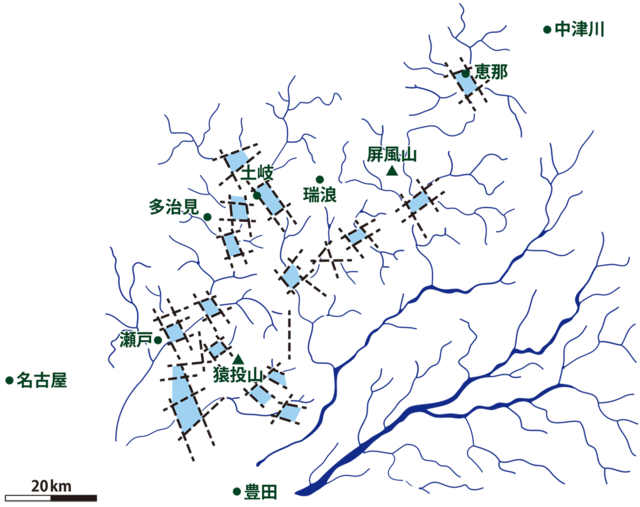 東濃地方の古地理図