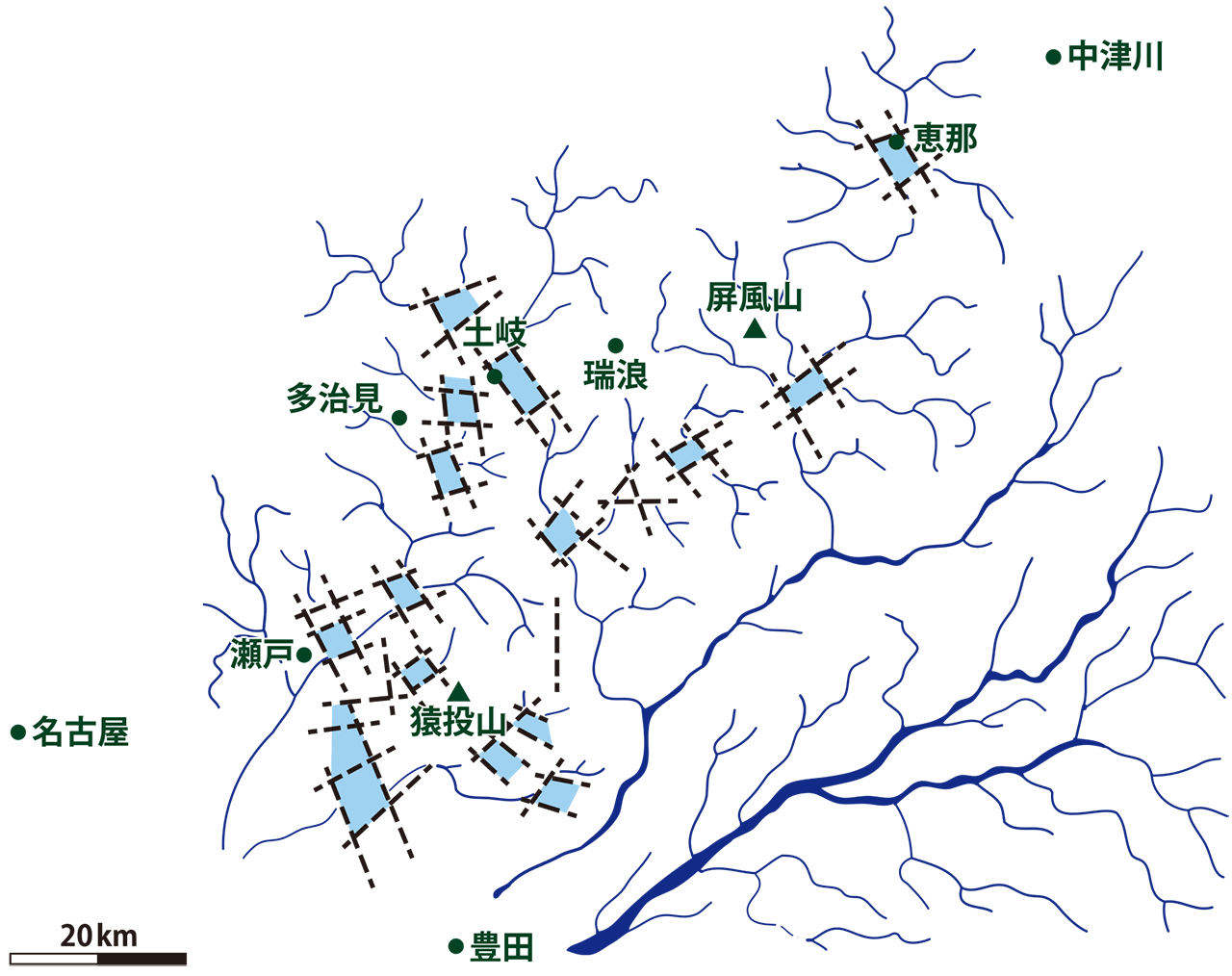 東濃地方の古地理図