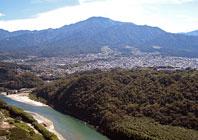 天守台から見た中津川市街地