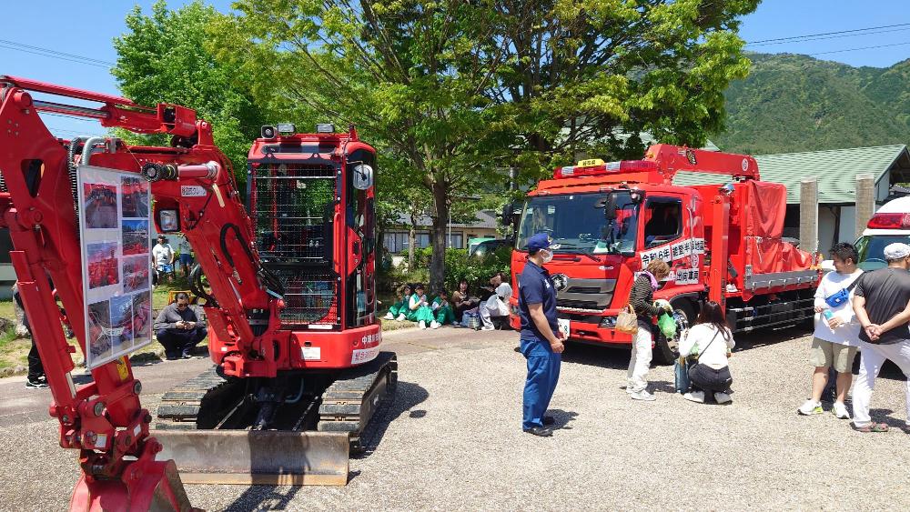 消防車両の展示