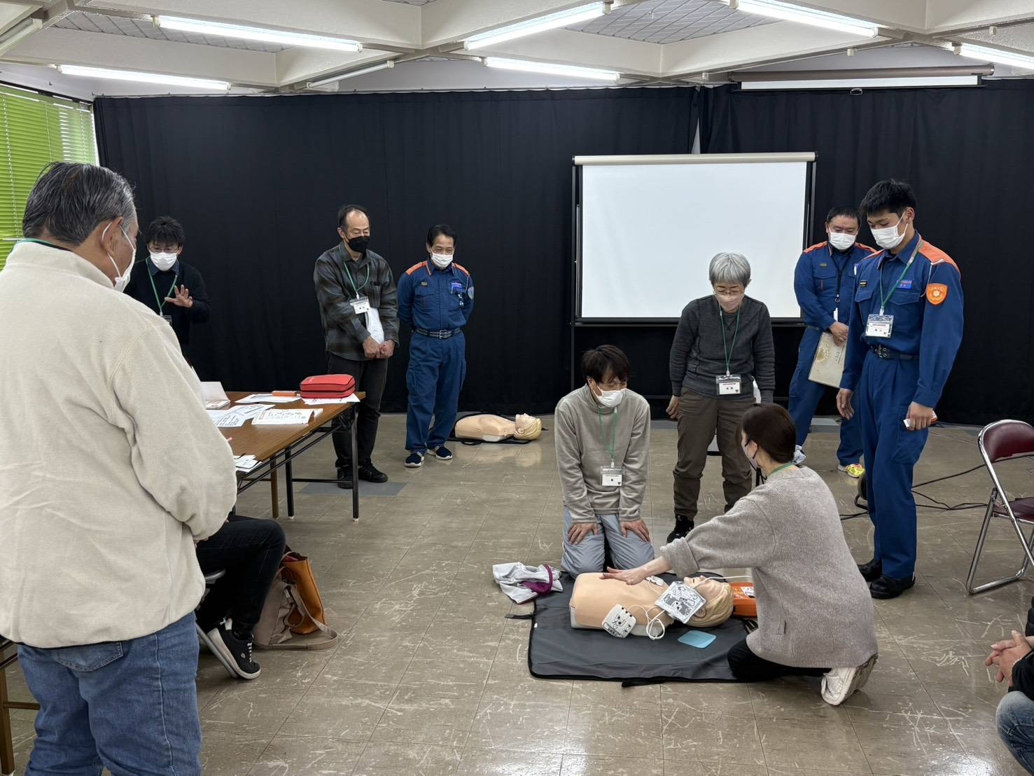 心肺蘇生の講習の様子