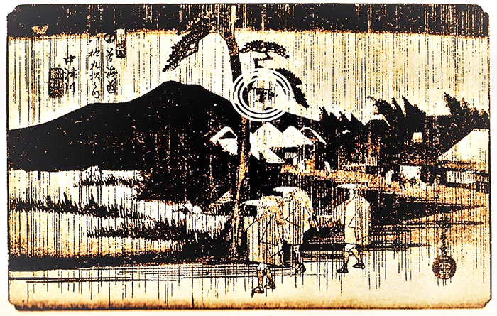 雨の中津川宿（「風俗圖繪集」）