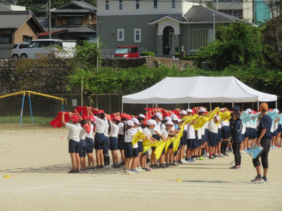 3年生と4年生演技の練習